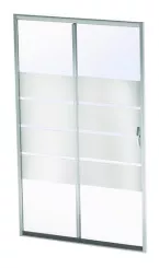 Paroi de douche 2 volets coulissants 120cm profilés chromés ERIS 2