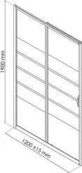 Paroi de douche 2 volets coulissants 120cm profilés chromés ERIS 2