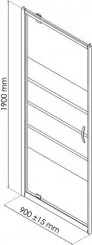 Paroi de douche porte pivotante 90cm profilés chromés ERIS 2