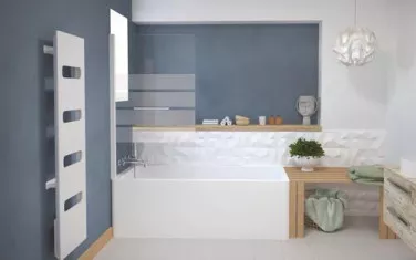 Pare-baignoire 1 volet 140x85cm 4 bandes givrées