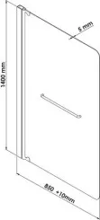 Pare-baignoire 1 volet 140x85cm verre transparent