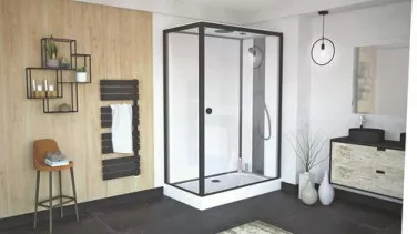 Cabine de douche accès de face 80x110cm avec toit Fact'Ory