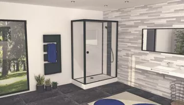 Cabine de douche accès de face 80x110cm avec toit Fact'Ory