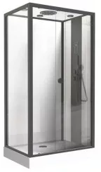 Cabine de douche accès de face 80x120cm avec toit haut parleur