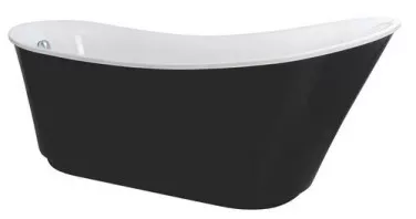 Baignoire îlot acrylique blanc avec extérieur noir