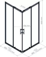 Paroi de douche accès d'angle coulissant ENLOK 80cm