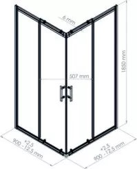 Paroi de douche accès d'angle coulissant ENLOK 90 cm