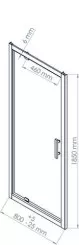 Paroi de douche porte pivotante ENLOK 80cm