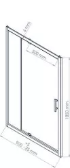 Paroi de douche porte pivotante ENLOK 90 cm
