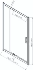Paroi de douche porte pivotante ENLOK 120 cm