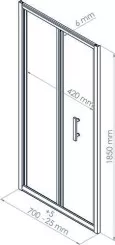 Paroi de douche porte pliante ENLOK 70cm
