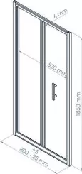 Paroi de douche porte pliante ENLOK 80cm