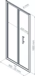 Paroi de douche porte pliante ENLOK 90 cm