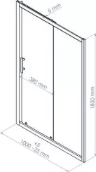 Paroi de douche porte coulissante ENLOK 100cm