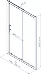 Paroi de douche porte coulissante ENLOK 140cm