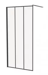 Paroi de douche fixe profilé noir verrière 90cm