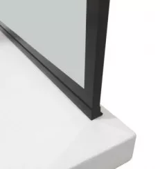 Paroi de douche fixe profilé noir verrière 90cm