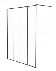 Paroi de douche fixe profilé noir verrière 120cm