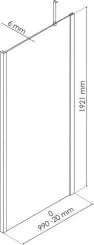 Retour fixe verre transparent SELYNA 100cm