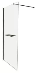 Paroi de douche fixe profilé noir VERSUS 90cm