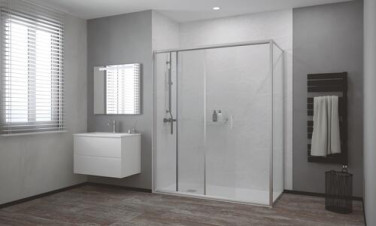 Paroi de douche porte coulissante profilés chromés CONCEPT'O 120cm