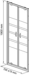 Paroi porte battante ERIS 2 70cm