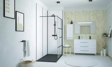 Panneau mural réversible blanc et noir L 120 x H 255 cm