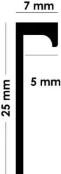 Profilé de finition droit chromé pour panneau mural 4 mm