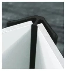 Profilé d'angle rentrant noir pour panneau mural 4 mm