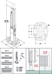 Jeu de 2 pieds universels pour radiateur acier panneau