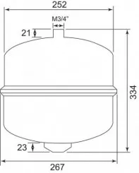 Vase d'expansion chauffage 12 litres cylindrique 