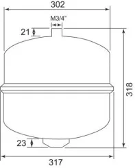 Vase d'expansion chauffage 18 litres cylindrique 