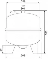 Vase d'expansion chauffage sur pied 35 litres