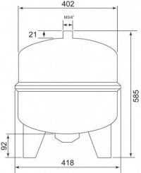 Vase d'expansion chauffage sur pied 50 litres