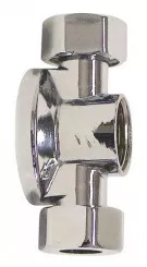 Applique MAL double avec écrou pour collet battu chromée ø14-15/21