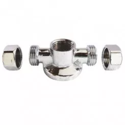 Applique MAL double avec écrou pour collet battu chromée ø14-15/21