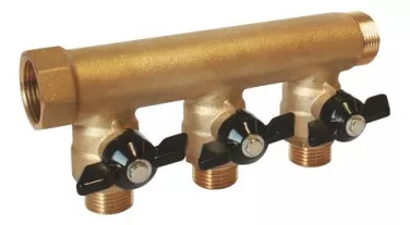 Collecteur mini-vannes 3 départs à portée plate MF20/27