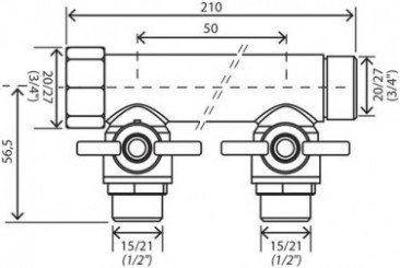 Collecteur mini-vannes 4 départs à portée plate MF20/27 - FIXOCONNECT