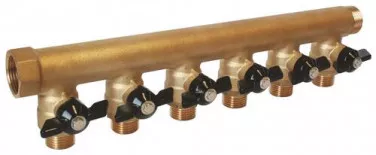 Collecteur mini-vannes 6 départs à portée plate MF20/27
