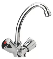 Mélangeur de lavabo bec haut Primo chromé - céramique