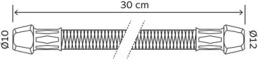 Flexible sanitaire 2 raccords bicône pour tube cuivre ø12-10 - Longueur 300 mm - DN8
