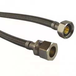 Flexible sanitaire 1 écrou tournant femelle 12/17 - 1 raccord bicône 10 pour cuivre - Longueur 300mm DN8