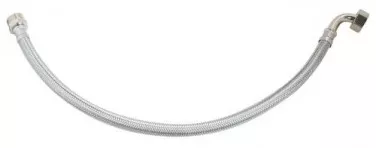 Flexible sanitaire 1 raccord mâle 20/27 - 1 coude écrou tournant femelle 20/27 - Longueur 500mm -DN10