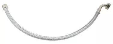 Flexible sanitaire 1 raccord mâle 20/27 - 1 coude écrou tournant femelle 20/27 - Longueur 1500 mm - DN10