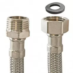 Flexible sanitaire 1 écrou tournant femelle 15/21 - 1 raccord mâle 12/17 - Longueur 800 mm - DN8