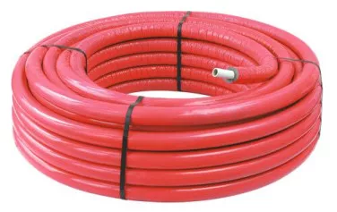 Tube multicouche ø26 isolé rouge en couronne 50m