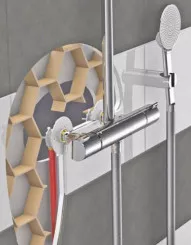 FIXOPLAC PER ø12 - F15/21 Bain-douche plaque ALVÉOLAIRE raccords coudés à glissement 