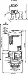 Soupape à double poussoir à câble NF