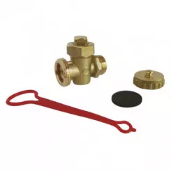 Robinet de vidange laiton brut M15/21 à boisseau et presse étouppe