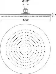Pomme de tête ronde extra-plate ø300mm